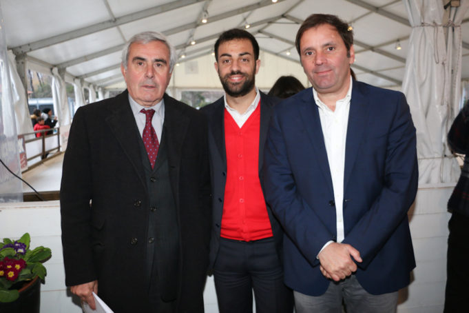 Il presidente del Coni Lazio Riccardo Viola, il presidente del Municipio XIV Valerio Barletta, all'inaugurazione dell'Ice Park Monte Mario
