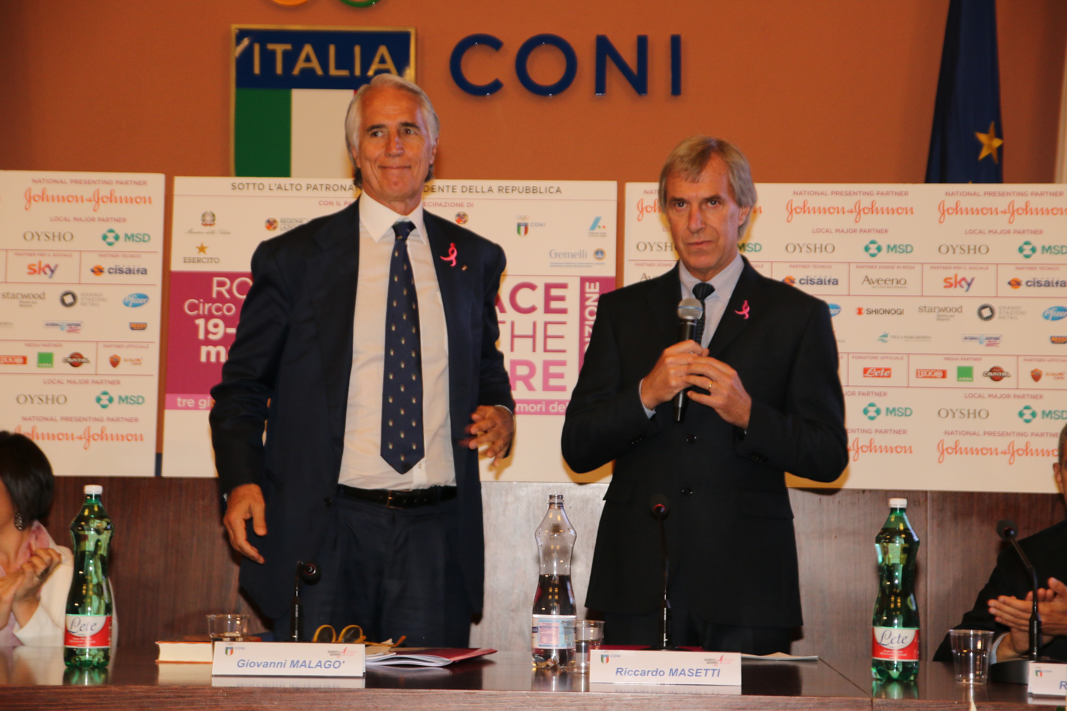 Il Presidente del Coni Giovanni Malagò con il Professor Riccardo Masetti 