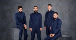 Alcuni dei calciatori-testimonial dell'AS Roma per Hugo Boss, nuovo fashion partner del club