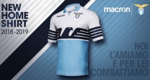 La nuova maglia "home" della SS Lazio per la stagione 2018/19 realizzata da Macron