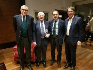 Da sinistra Stefano Brusadelli, Vittorio Emiliani, Bruno Manfellotto e il presidente Massimo Veneziano