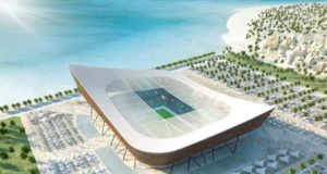 Un'immagine di un rendering di uno stadio di Qatar2022