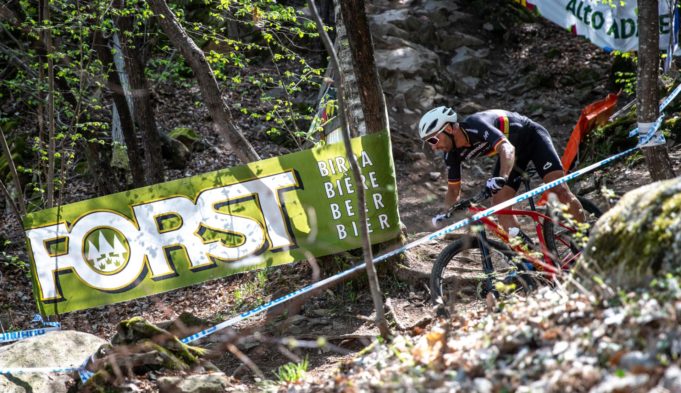 Manuel Fumic impegnato nella prova percorso del Marlene Südtirol Sunshine Race 2019 (Credits: Michele Mondini)