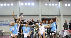 Il Padova Millennium Basket festeggia la vittoria della Serie B